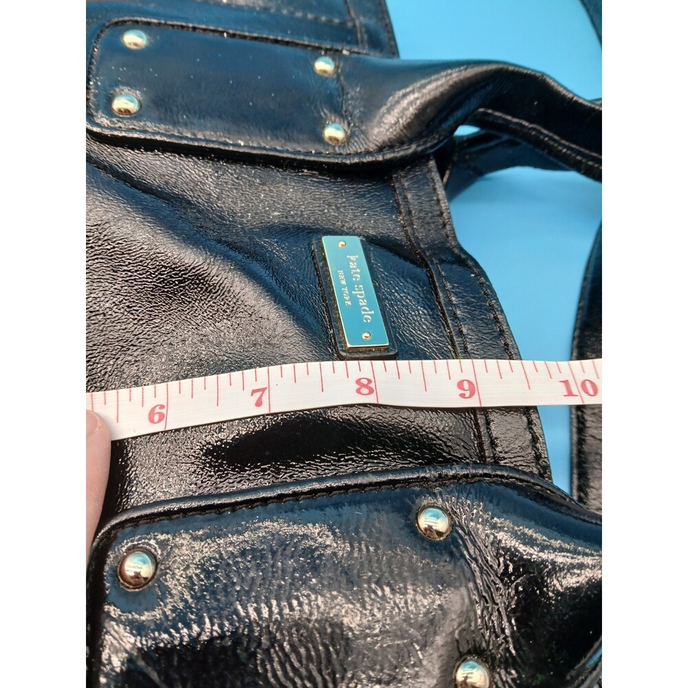 Kate Spade New York Glossy Patent Leather Handbag Black w Shoulder & Tote Straps - Picture 7 of 16